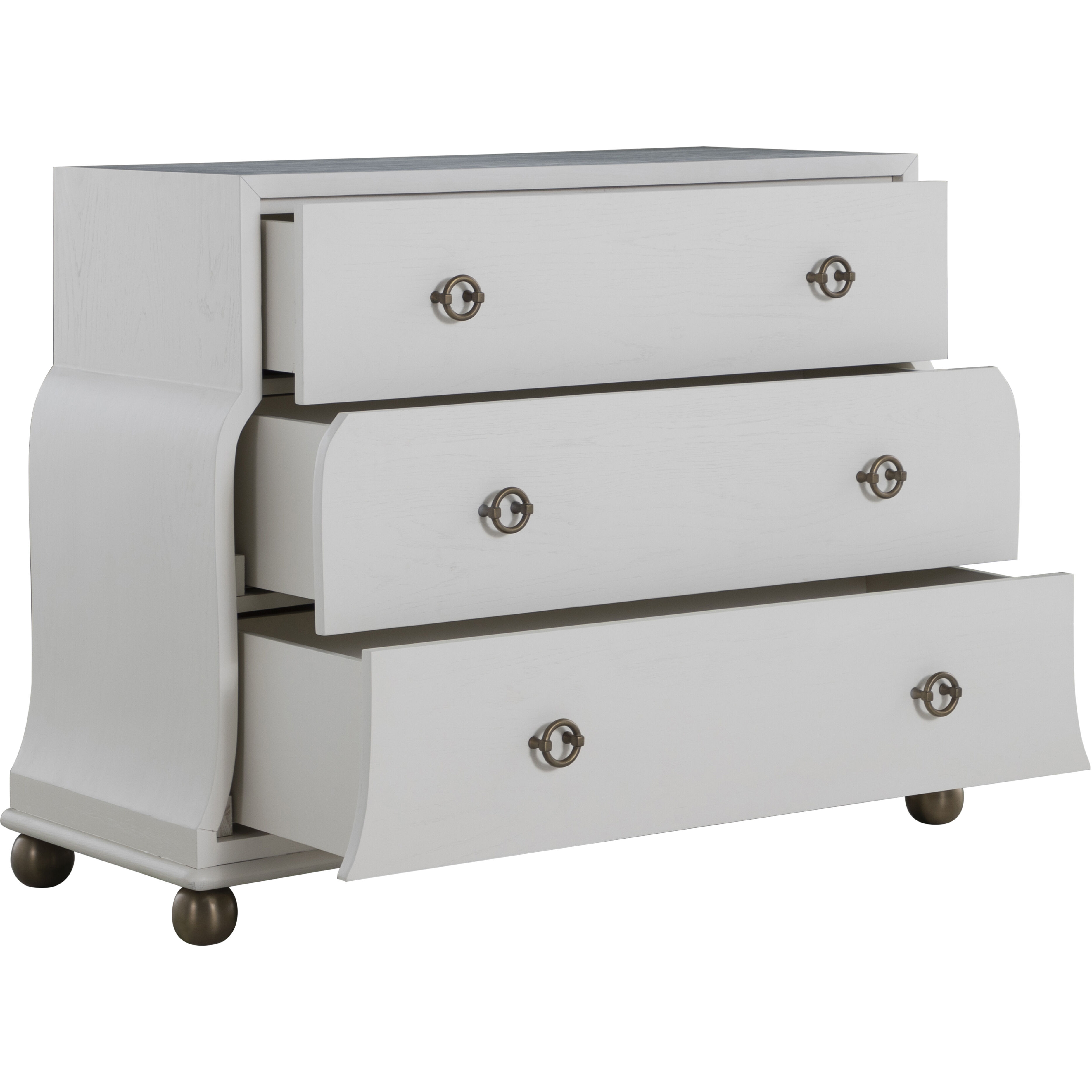 Pearl Ivory White and Satin Brass Chest