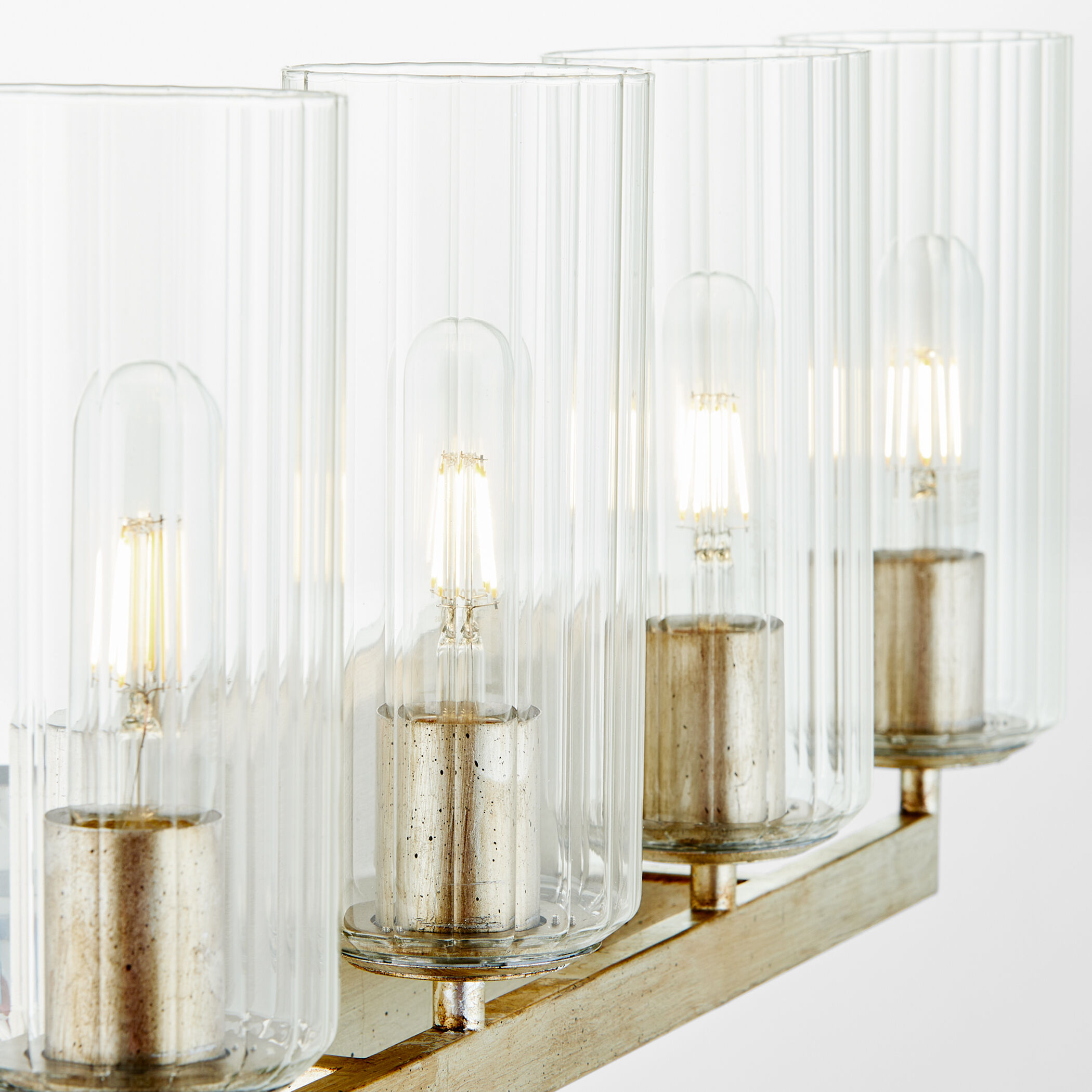 Merrick 4 Light 25 inch Aged Silver Leaf Vanity Light Wall Light