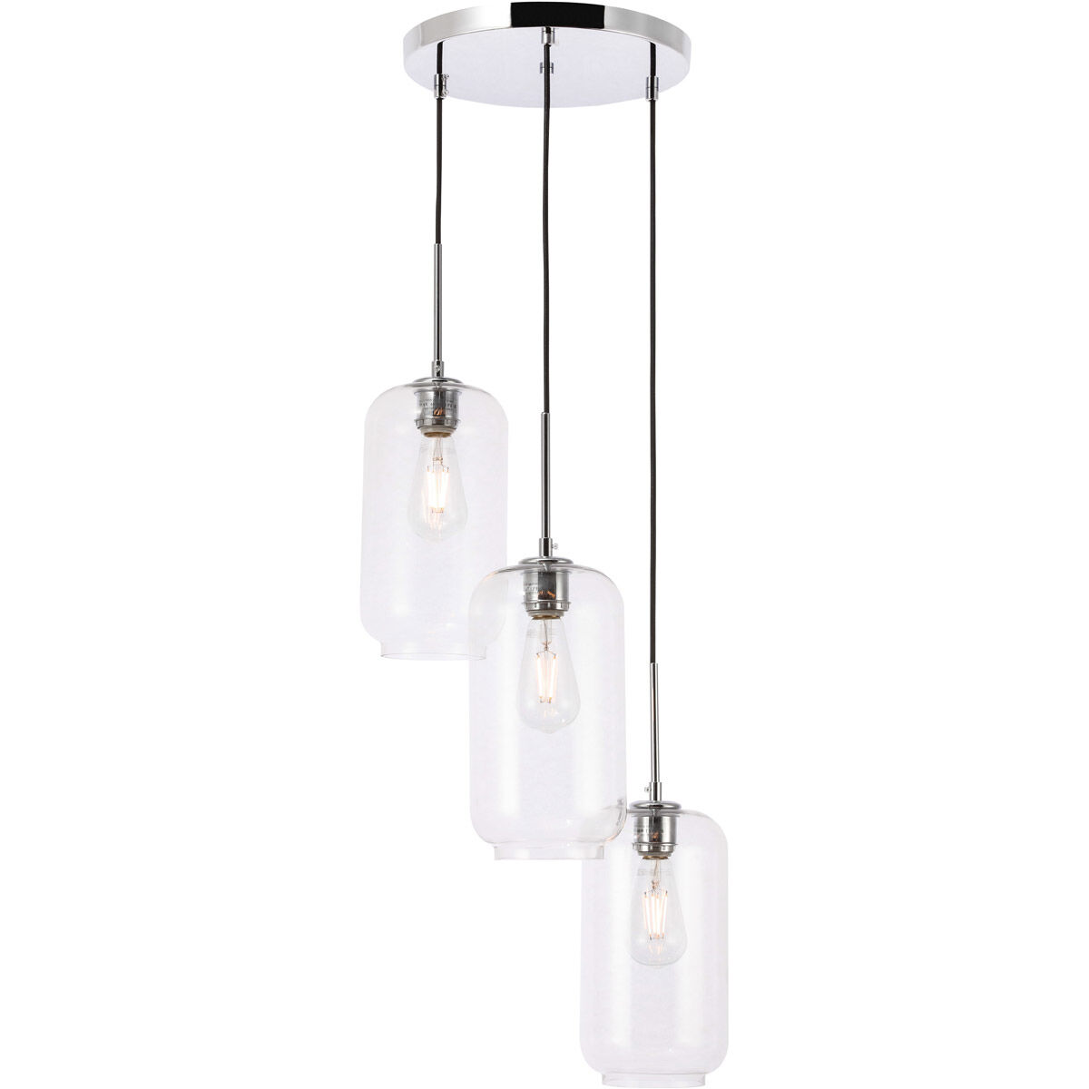 Collier 3 Light 16.3 inch Chrome Pendant Ceiling Light
