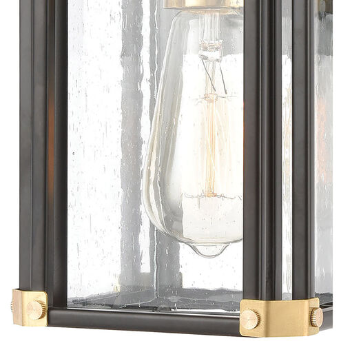Gettysburg 1 Light 11 inch Matte Black with Brushed Brass Outdoor Sconce