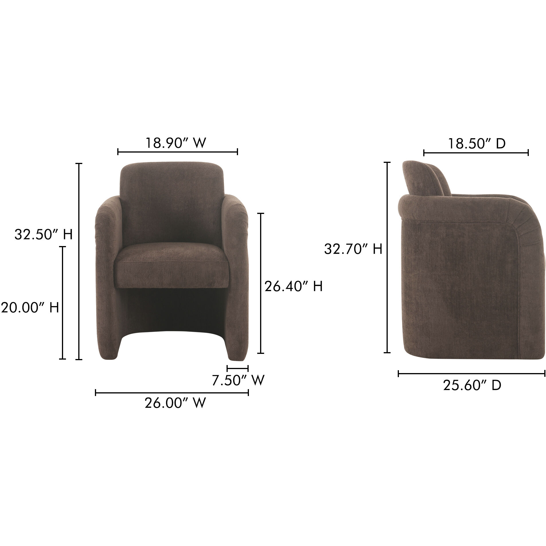 Mesto Brown Rolling Dining Chair
