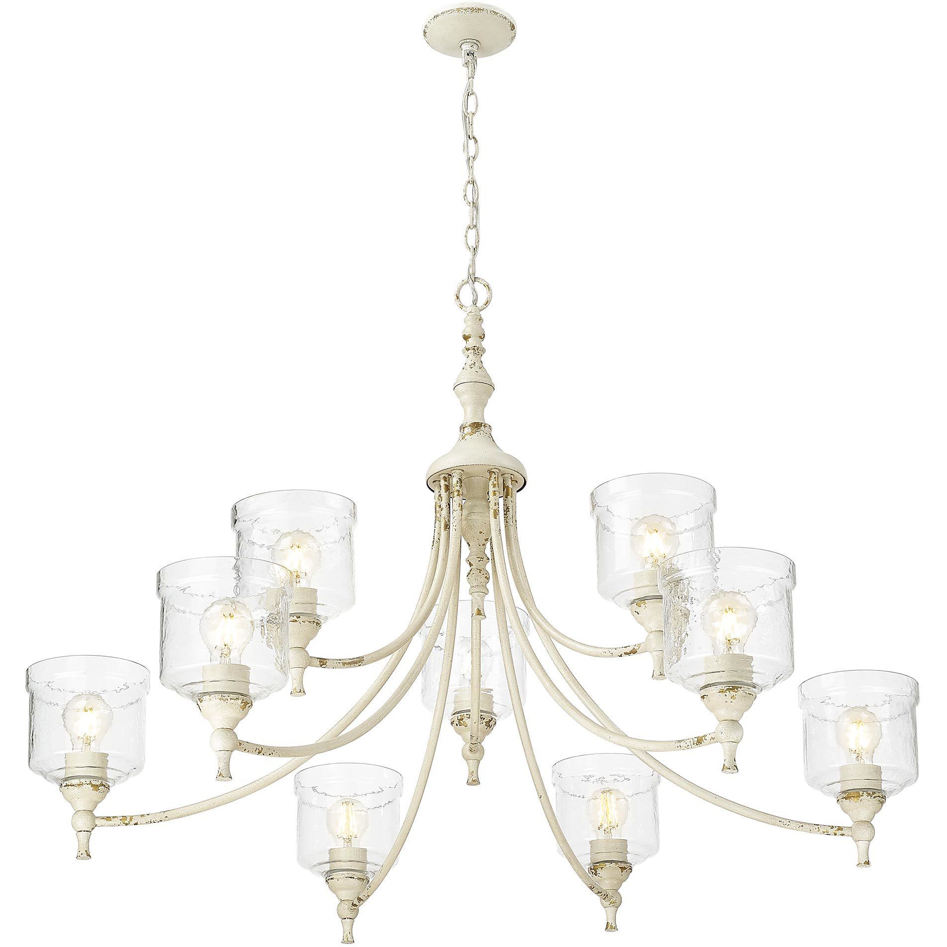 Keating 44 inch 60.00 watt Antique Ivory Chandelier Ceiling Light