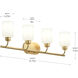 Reines 4 Light 31.75 inch Brushed Gold Bath Vanity Wall Light