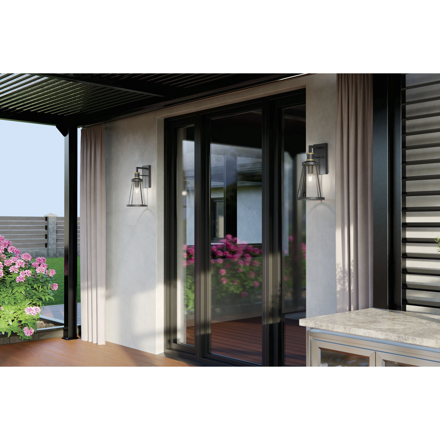 Talman 1 Light 18 inch Black Textured Outdoor Wall, Medium