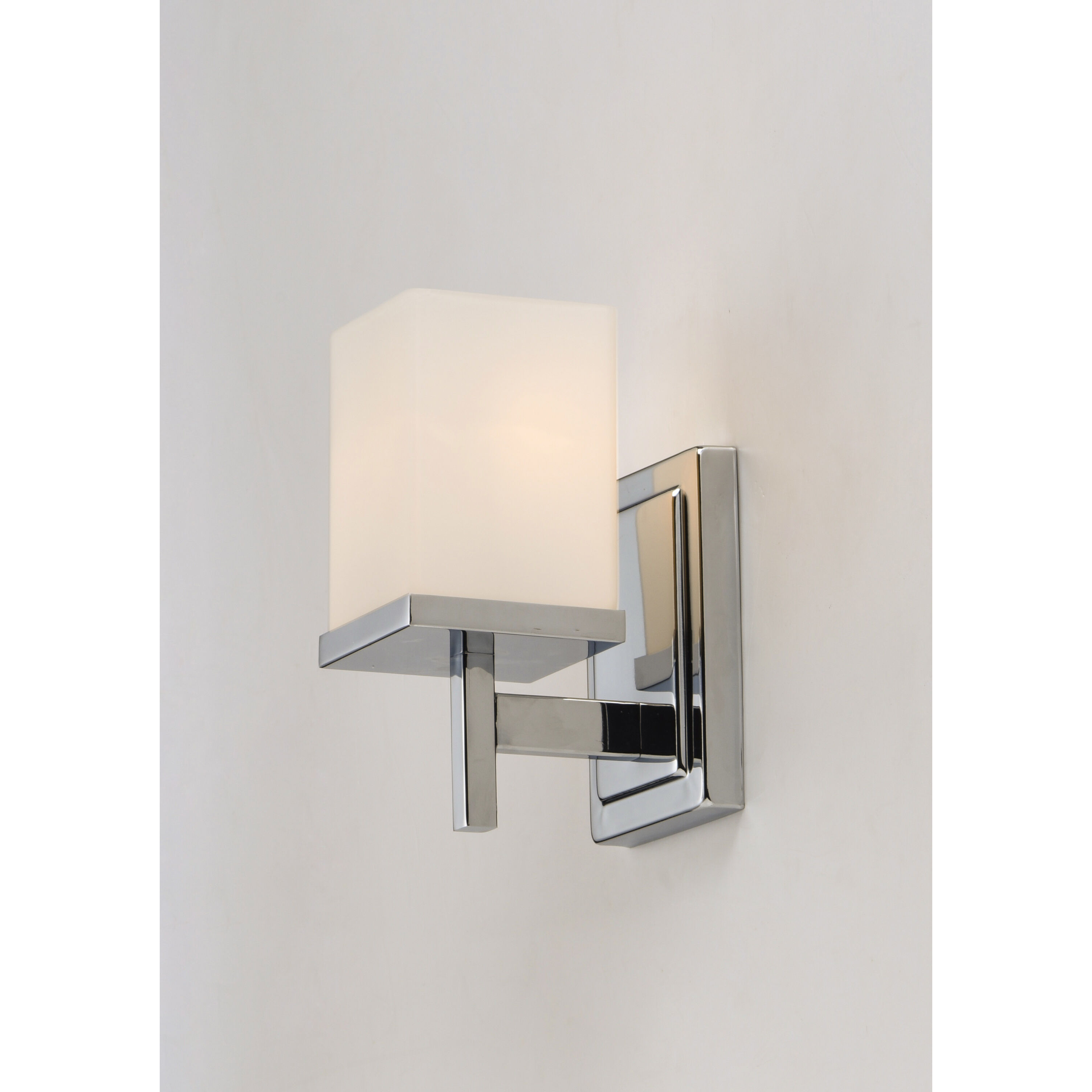 Tetra 1 Light 6 inch Polished Chrome Bath Vanity Wall Light in Satin White