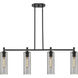 Downtown Urban Crown Point Island Light Ceiling Light in Matte Black, Plated Smoke