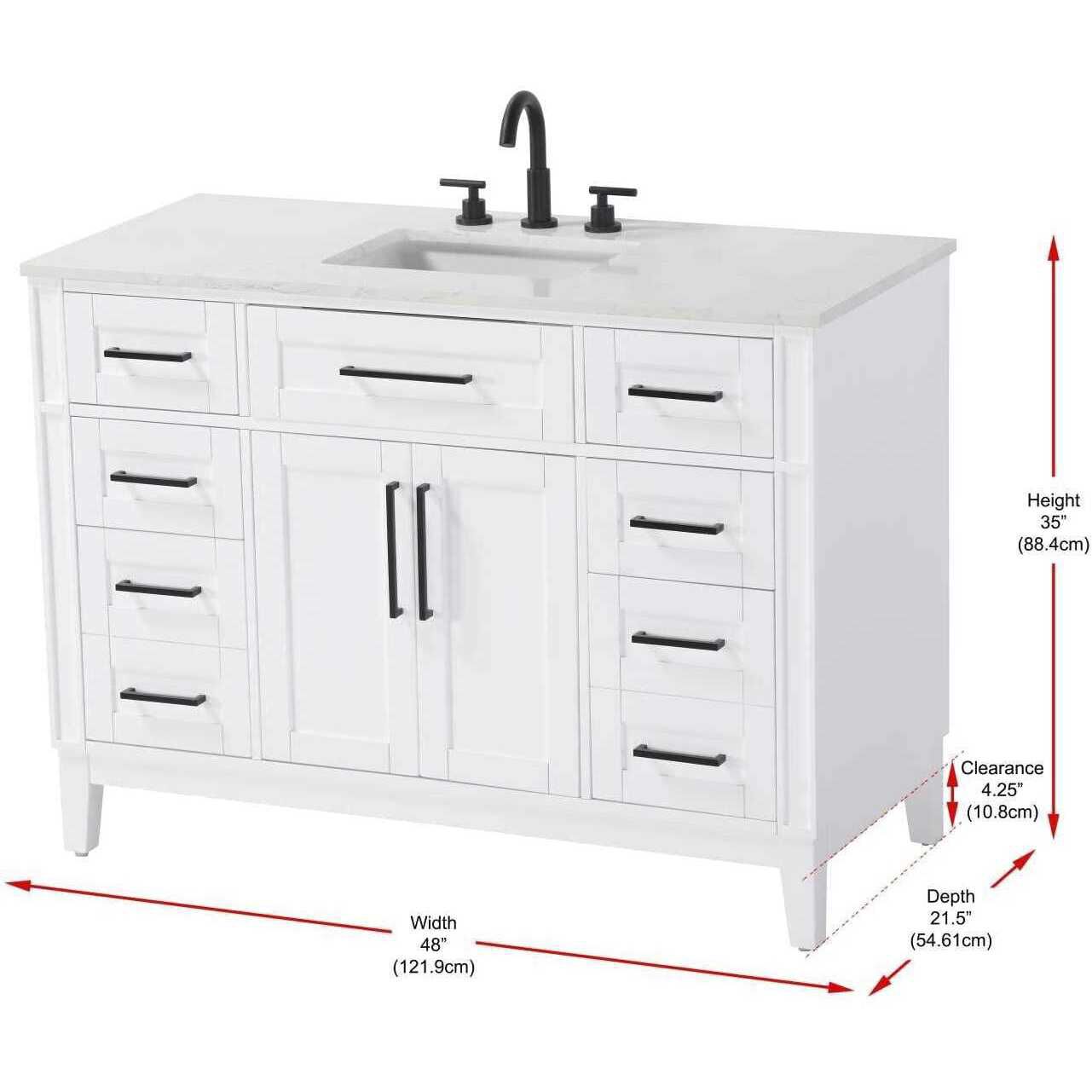 Virginia 48 X 35 inch White Bathroom Vanity Cabinet