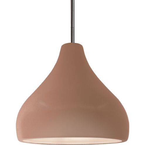 Radiance 1 Light 11.5 inch Adobe and Brushed Nickel Pendant Ceiling Light