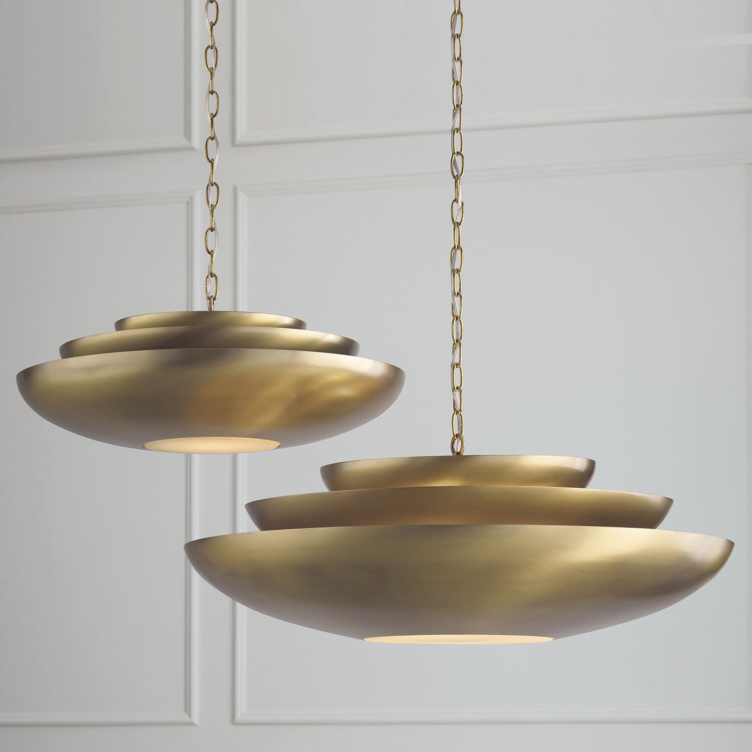 Gia 4 Light 29.5 inch Aged Brass Pendant Ceiling Light