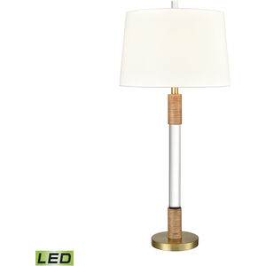 Island Summit 36 inch 9.00 watt Clear with Natural and Brass Table Lamp Portable Light