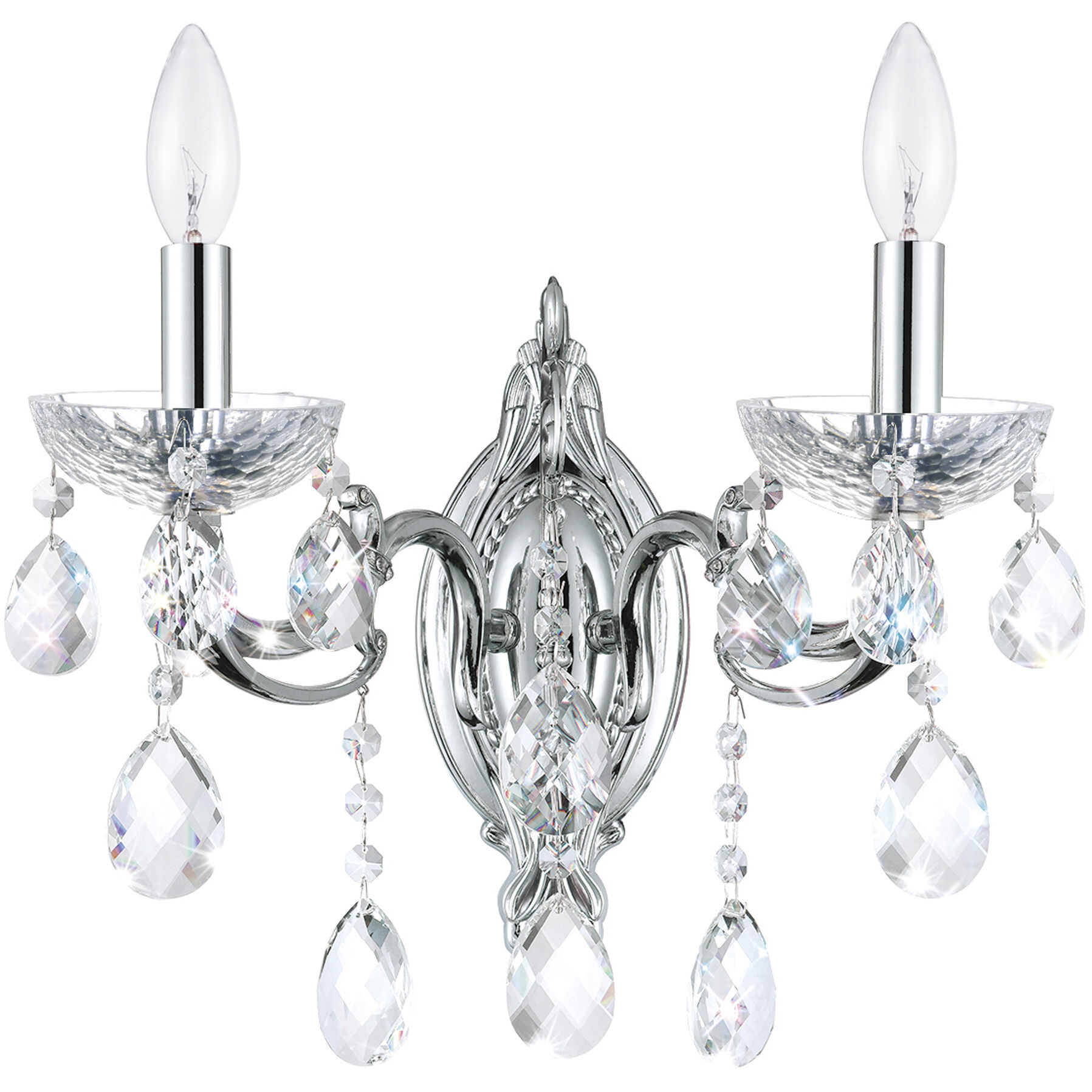 Flawless 2 Light 14 inch Chrome Wall Light