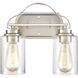 Market Square 2 Light 12 inch Brushed Nickel Vanity Light Wall Light