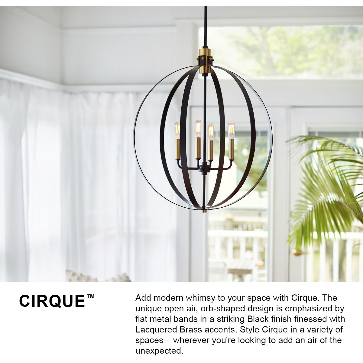 Cirque LED 10 inch Black Pendant Ceiling Light