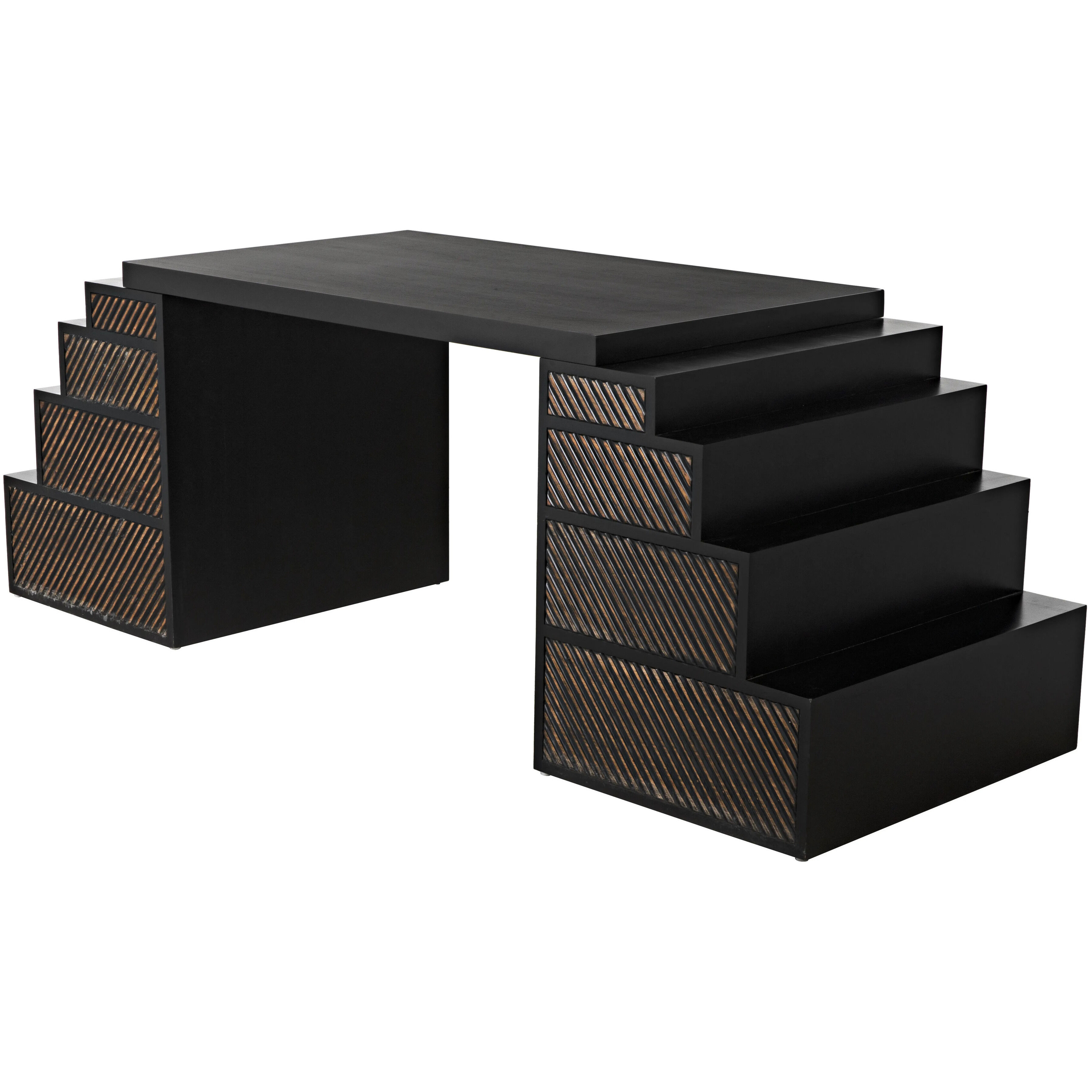 Ambidextrous 86.5 X 30 inch Hand Rubbed Black Desk