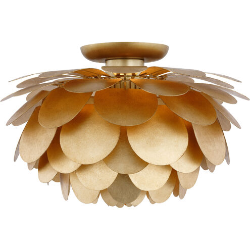 Chapman & Myers Cynara LED 17 inch Gild Flush Mount Ceiling Light, Large