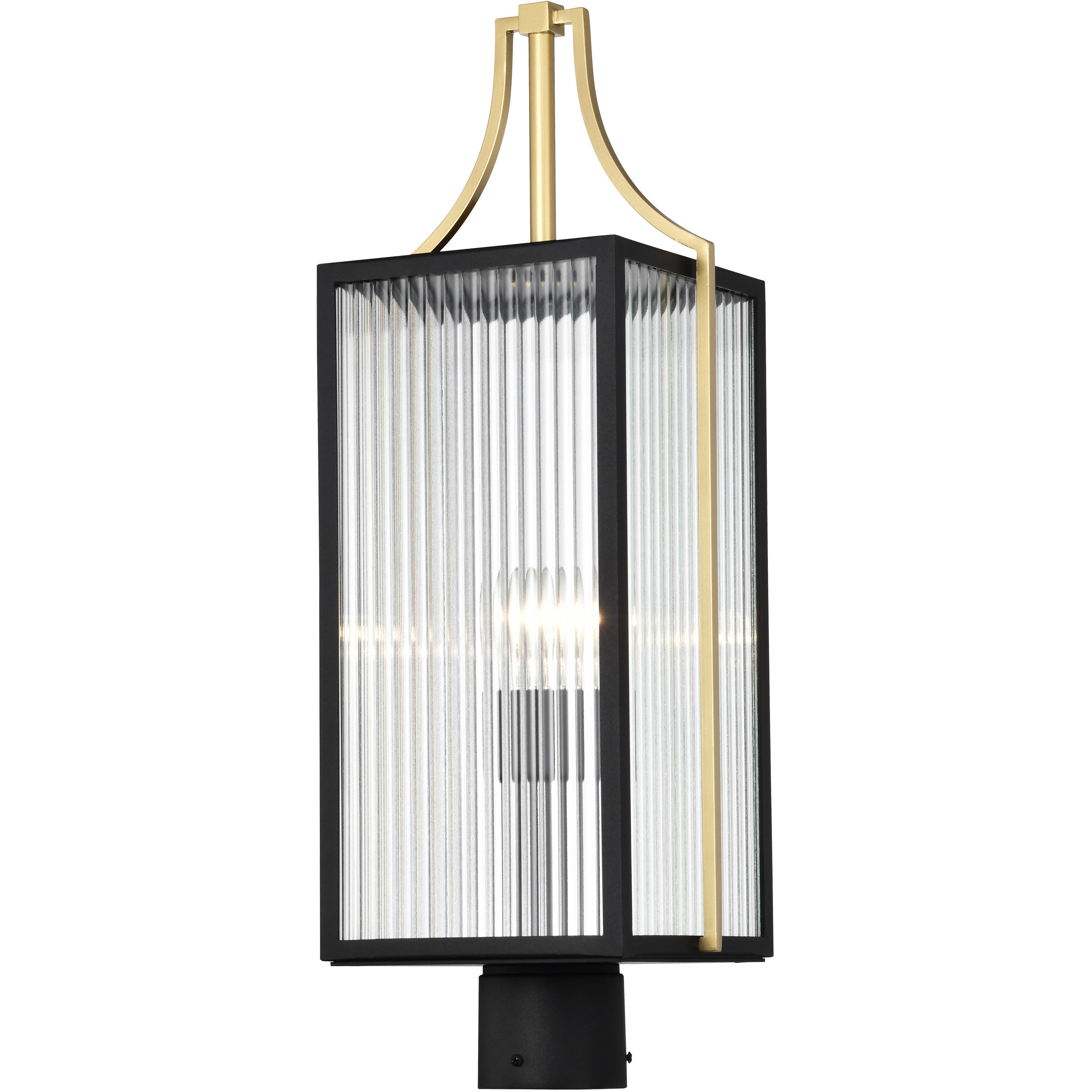 Holden 24.38 inch Black and Gold Outdoor Post Light
