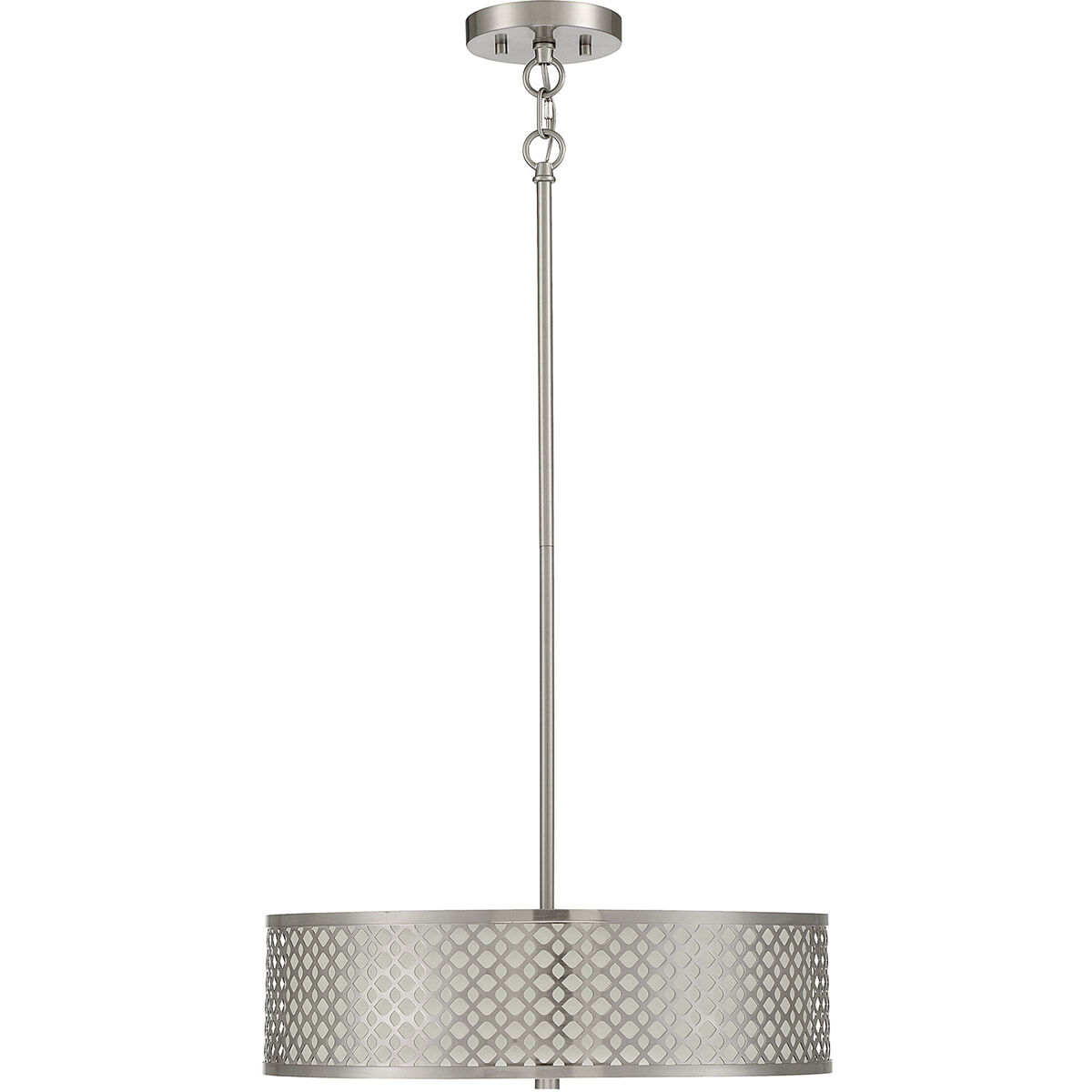 Modern 3 Light 18 inch Brushed Nickel Pendant Ceiling Light