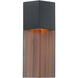 Dusk 1 Light 14 inch Black-Dark Walnut Outdoor Wall Light