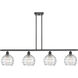 Ballston Deco Swirl 4 Light 48 inch Matte Black Island Light Ceiling Light, Ballston
