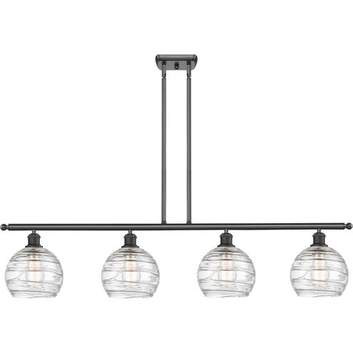 Ballston Deco Swirl 4 Light 48 inch Matte Black Island Light Ceiling Light, Ballston