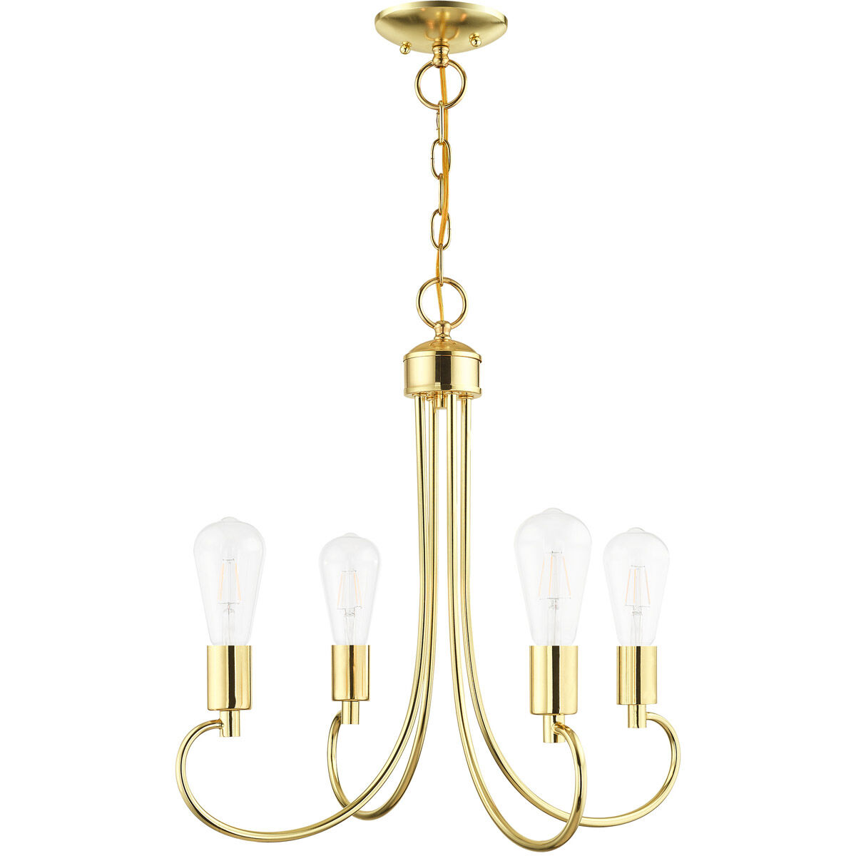 Bari 4 Light 20 inch Polished Brass Chandelier Ceiling Light
