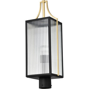 Holden 24.38 inch Black and Gold Outdoor Post Light