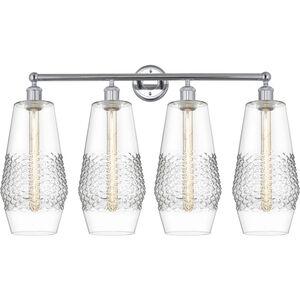 Windham 4 Light 34 inch Polished Chrome Bath Vanity Light Wall Light in Clear Glass