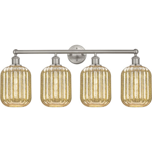 Edison Preston 4 Light 33.75 inch Brushed Satin Nickel Bath Vanity Light Wall Light in Mercury