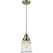 Winchester Canton 1 Light 8 inch Antique Brass Mini Pendant Ceiling Light in Zebra, Winchester