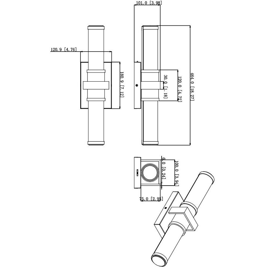 Idris LED 18.5 inch Modern Gold Bath Vanity Wall Light