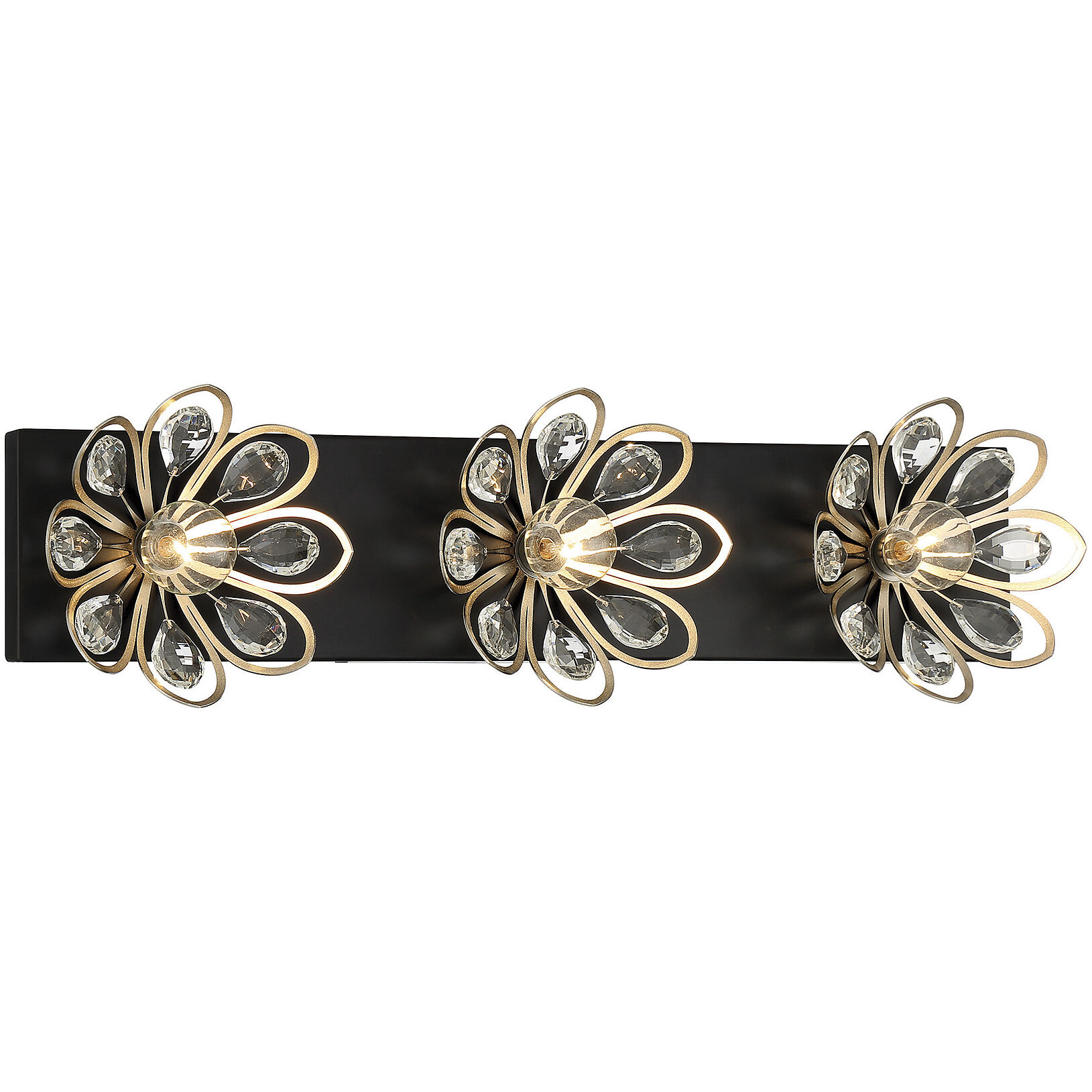 Poppy 3 Light 23 inch Matte Black with Satin Nickel Bathroom Vanity Light Wall Light in Matte Black/Satin Nickel