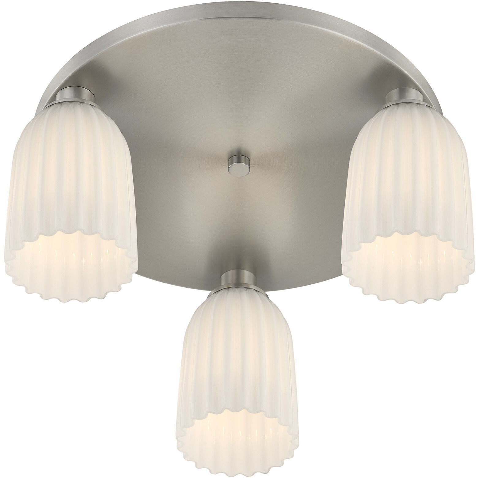 Baldwin 3 Light 18 inch Satin Nickel Flush Mount Ceiling Light, Essentials