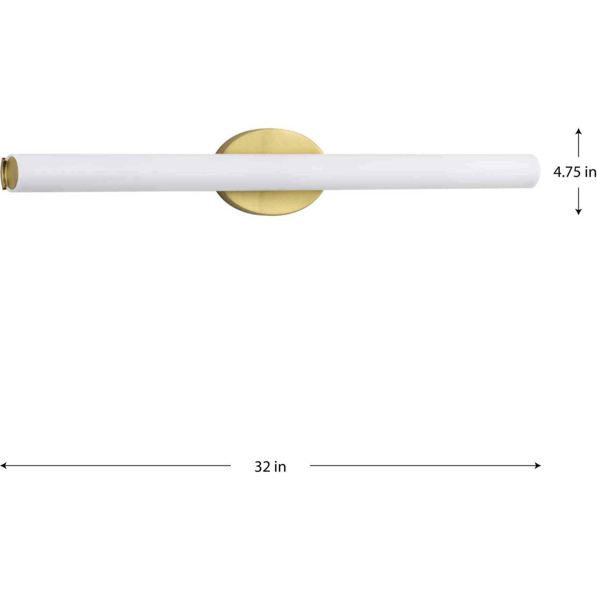 Parallel LED LED 32 inch Satin Brass Linear Bath Wall Light, Progress LED