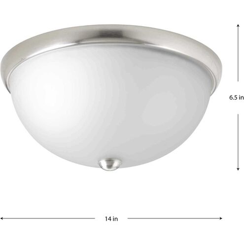 Glass Domes 2 Light 14 inch Brushed Nickel Flush Mount Ceiling Light