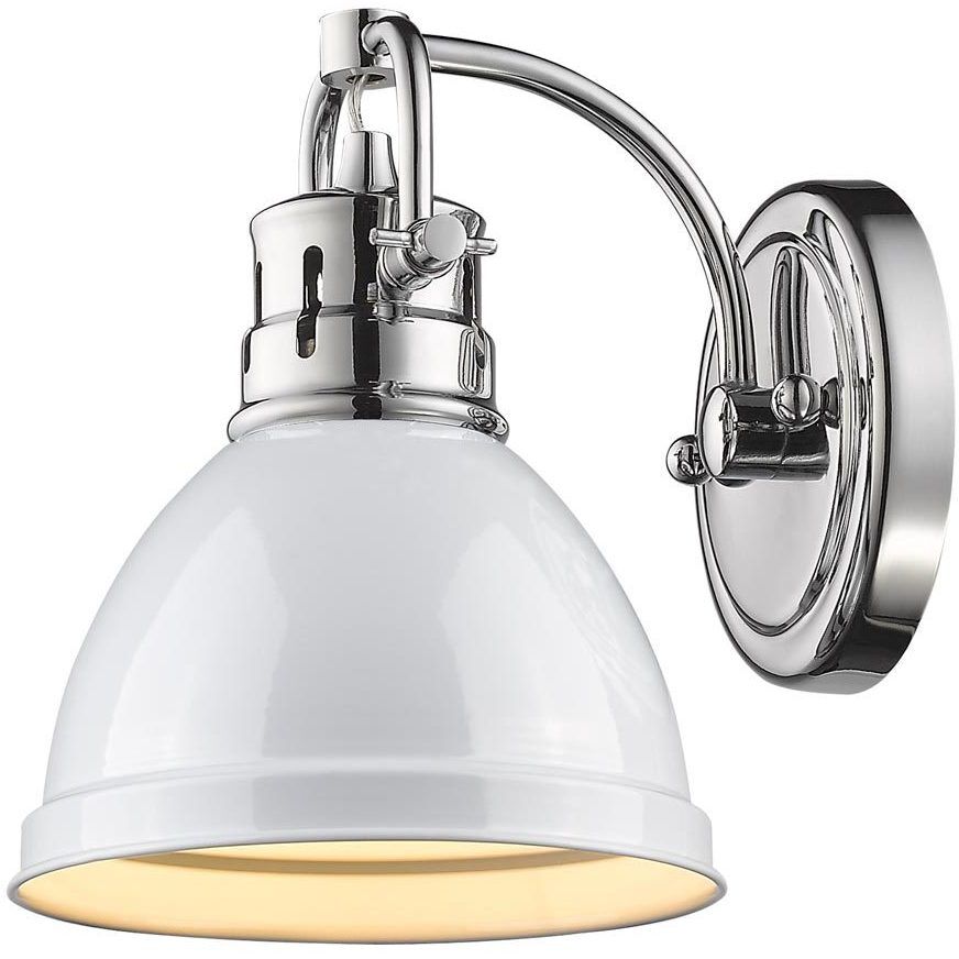 Yep Duncan Vanity Wall Light in Chrome, White