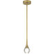 Georgia LED 4 inch Antique Brushed Brass and Crystal Clear Pendant Ceiling Light