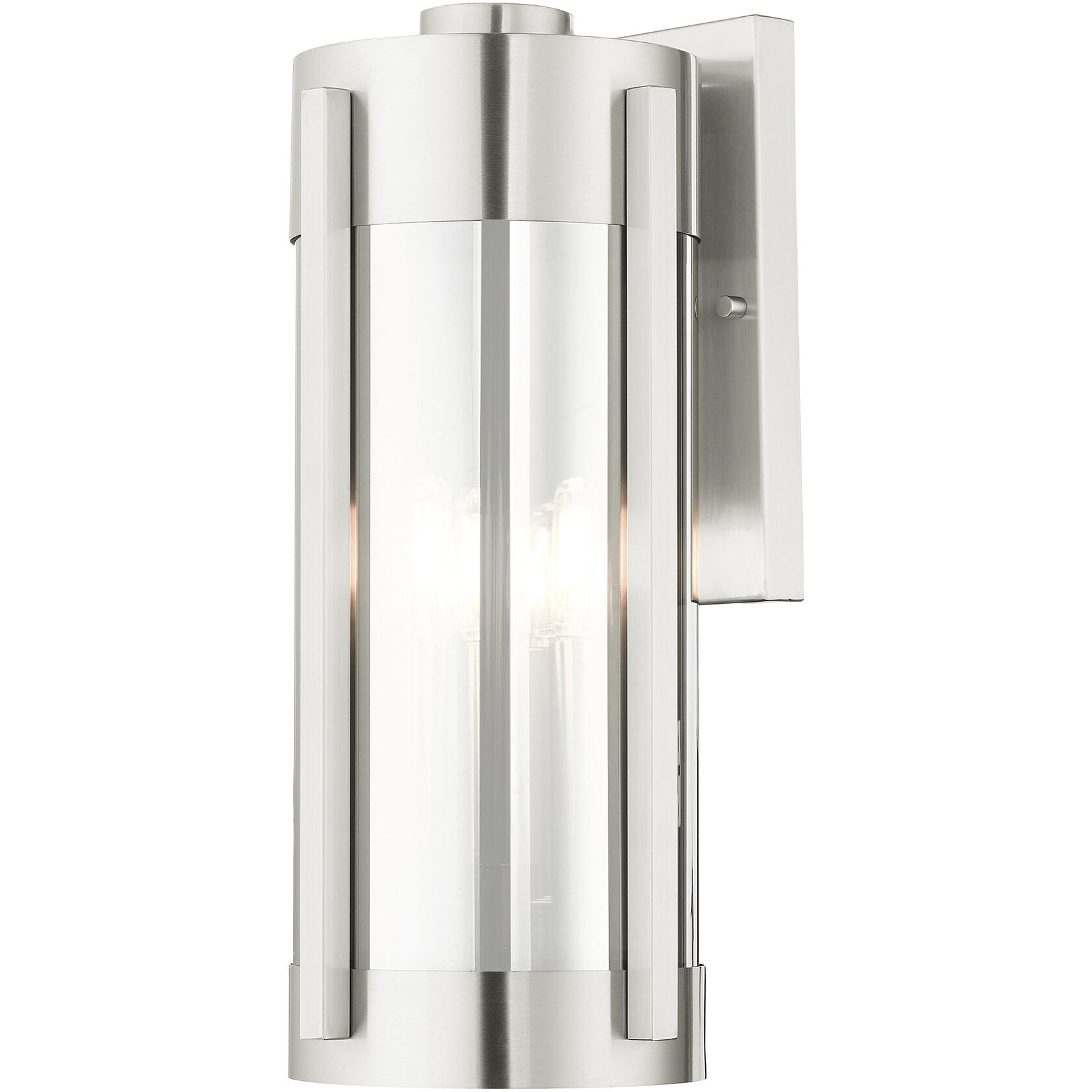 Sheridan 3 Light 19 inch Brushed Nickel Outdoor Wall Lantern