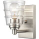 Pulsate 1 Light 6.5 inch Satin Nickel Vanity Light Wall Light