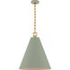 Julie Neill Theo LED 22 inch Celadon and Gild Pendant Ceiling Light