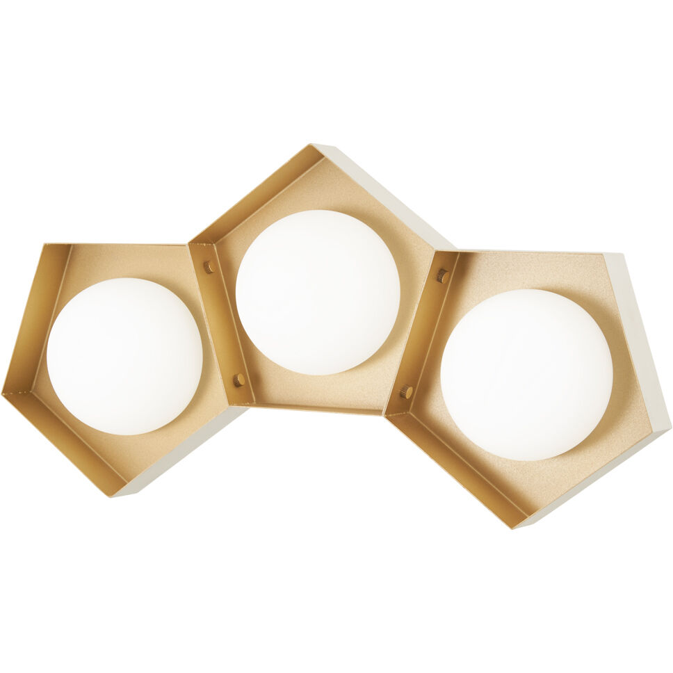 Five-O LED 26.25 inch Textured White W/Gold Leaf Bath Light Wall Light