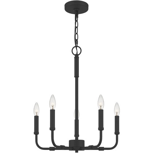 Abner 5 Light 18 inch Matte Black Chandelier Ceiling Light
