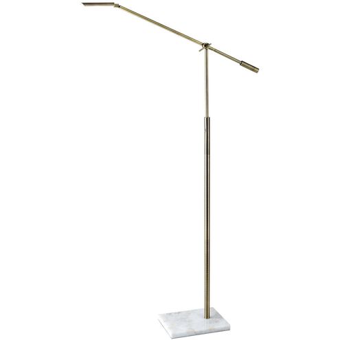 Vera 47 inch 6.00 watt Antique Brass Floor Lamp Portable Light