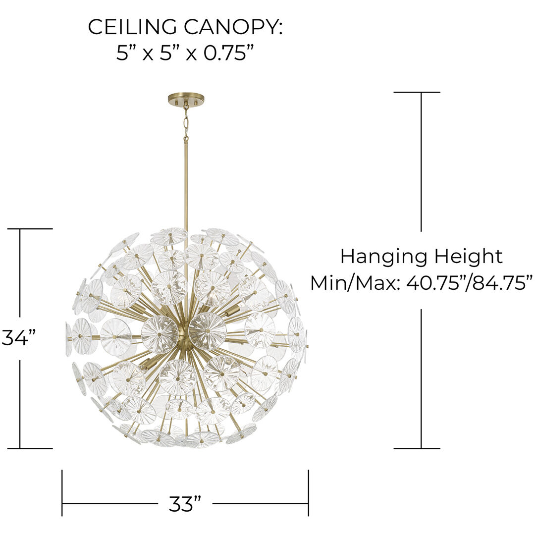 Emelie 8 Light 33 inch Matte Brass Chandelier Ceiling Light