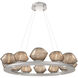 Mesa LED Beige Silver Chandelier Ceiling Light, Ring