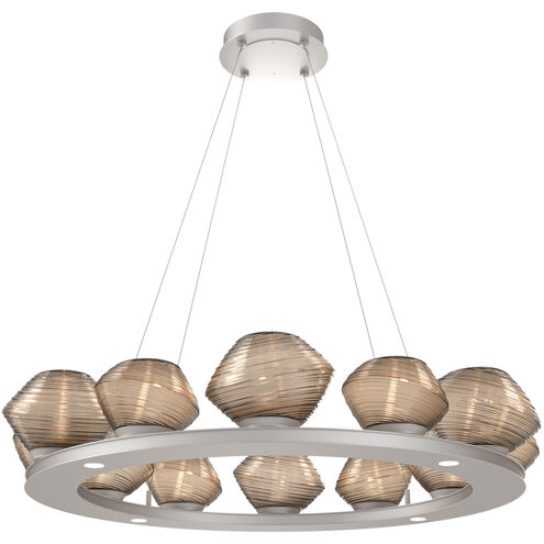 Mesa LED Beige Silver Chandelier Ceiling Light, Ring