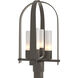 Triomphe 4 Light 21.5 inch Coastal Dark Smoke Outdoor Post Light in Opal