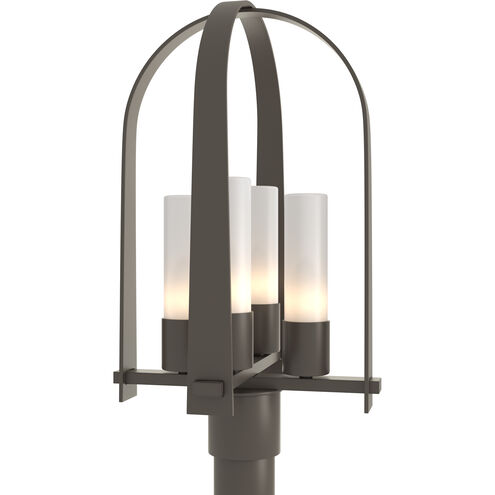 Triomphe 4 Light 21.5 inch Coastal Dark Smoke Outdoor Post Light in Opal