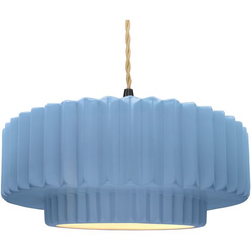 Radiance 1 Light 16.25 inch Sky Blue and Matte Black Pendant Ceiling Light