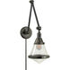 Thomas O'Brien Gale 17 inch 60.00 watt Bronze Swing Arm Wall Light in Seeded Glass