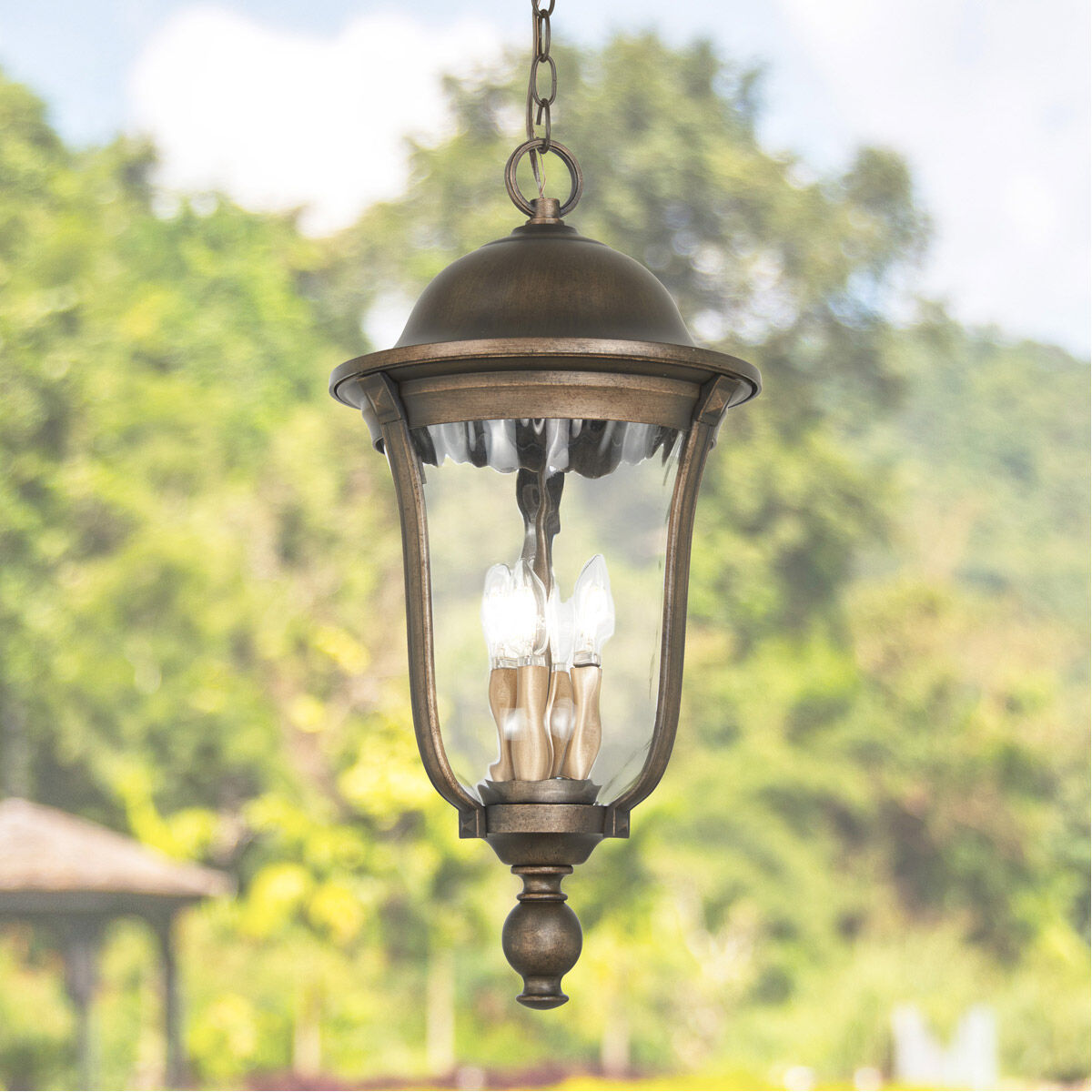 Havenwood 4 Light 12 inch Tavira Bronze And Alder Silver Outdoor Hanging Light, Great Outdoors 